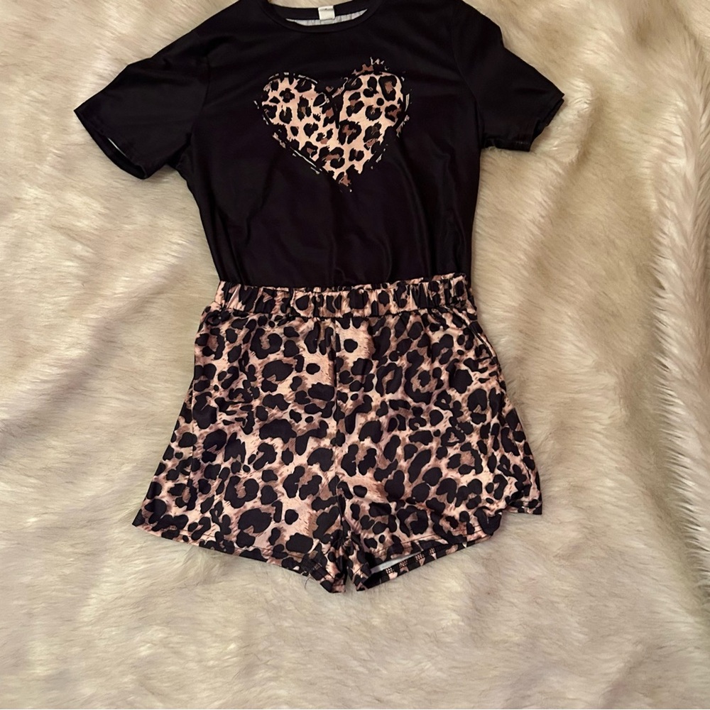 Cheetah print shorts and shirt